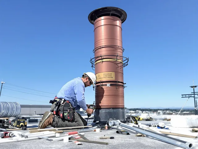 Installed chimney liner by Branford Chimney Sweep in Branford, CT