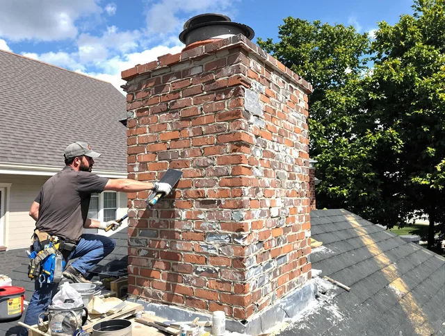 Completed chimney rebuild by Branford Chimney Sweep in Branford, CT