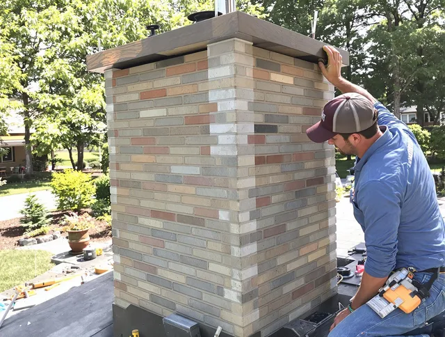 Branford Chimney Sweep completing a modern chimney remodel in Branford, CT