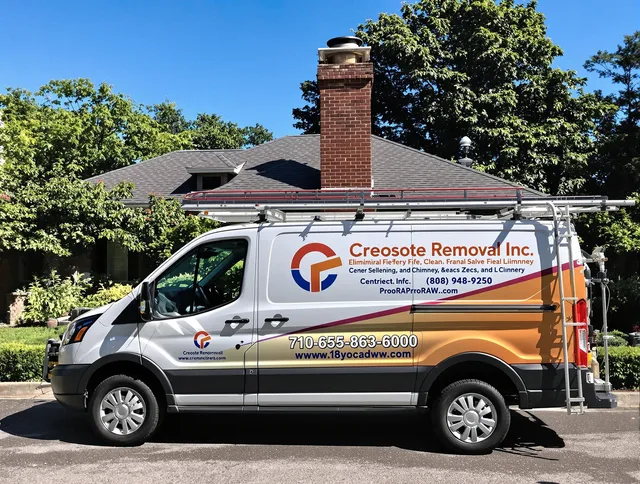 Branford Chimney Sweep technician removing creosote safely in Branford, CT