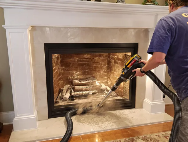 Fireplace cleaning performed by Branford Chimney Sweep in Branford, CT