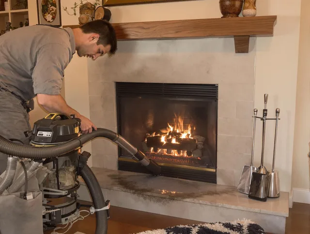 Routine fireplace upkeep by Branford Chimney Sweep in Branford, CT