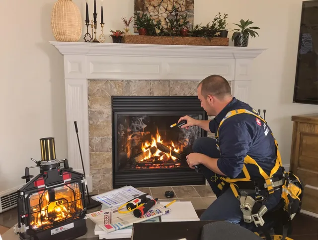 Safety-focused fireplace inspection by Branford Chimney Sweep in Branford, CT