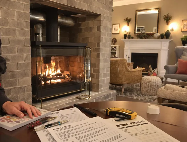 Branford Chimney Sweep verifying fireplace safety measures in Branford, CT